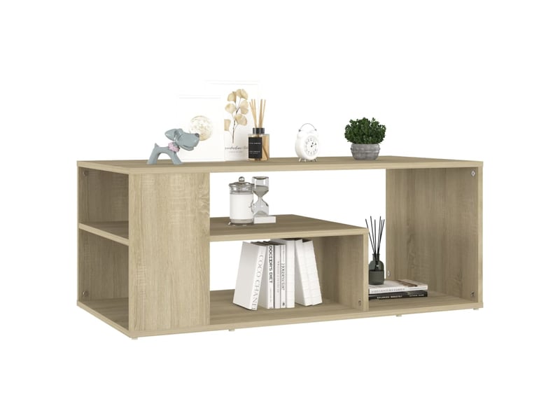  Table basse rectangulaire | table de salon chêne sonoma 100x50x40 cm bois d'ingénierie shl1477  - Conforama C
