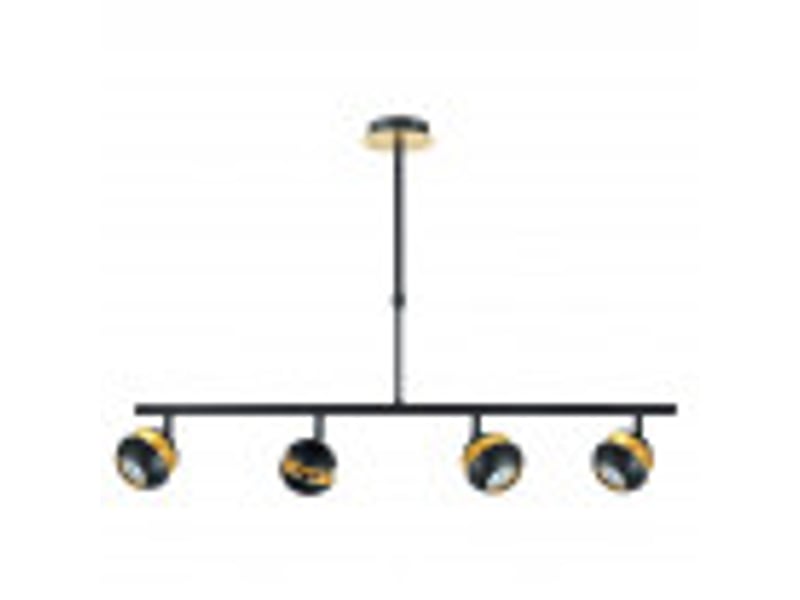  Fabrilamp beethoven, suspension, moderne, 4 x gu10, noirdoré, 44-68 x 80 x 12 cm 142054009 - Conforama B
