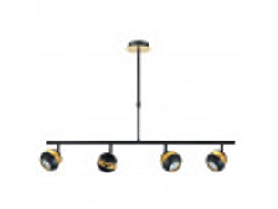 Fabrilamp beethoven, suspension, moderne, 4 x gu10, noirdoré, 44-68 x 80 x 12 cm