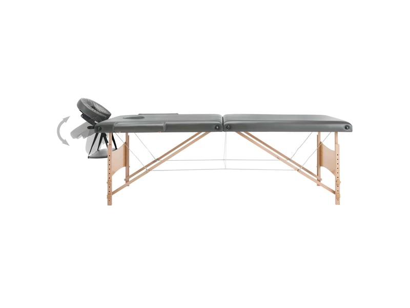  Table de massage avec 2 zones cadre en bois 186 x 68 cm gris anthracite02_0001800  - Conforama C