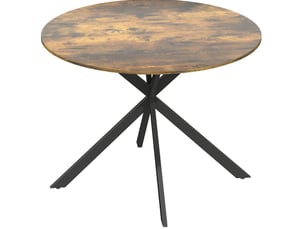 Table de salle à manger ronde 4 personnes avec pieds x réglables, style industriel marron en bois 100 × 75 cm