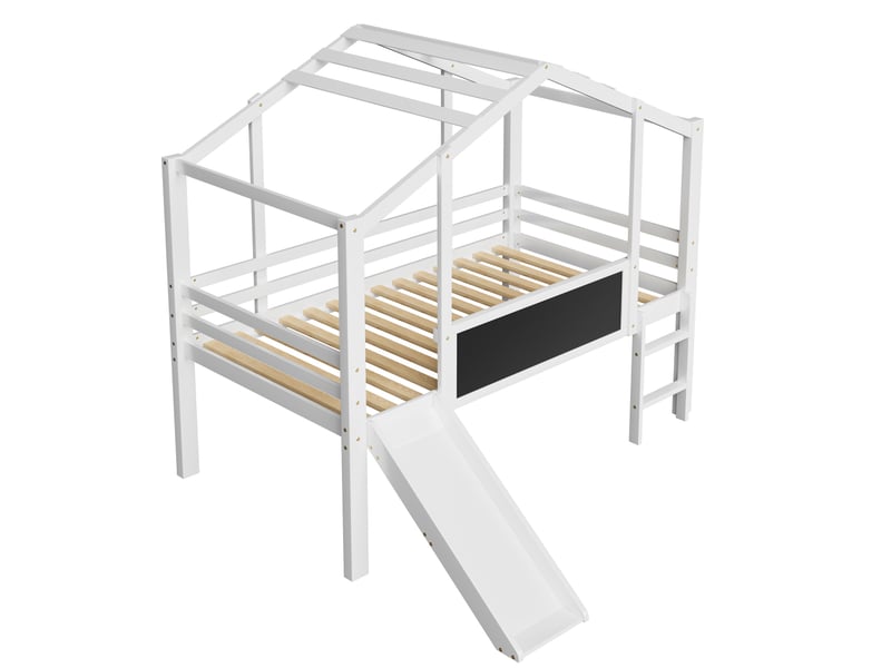 KOBI Lit Enfant Max Blanc 140x70 Avec Barrière, Matelas & Sommier - Lit Bébé Fille & Garçon Ultra-Sécurisé & Durable