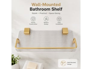 Étagère flottante en aluminium acrylique avec barre de serviettes, porte-serviettes