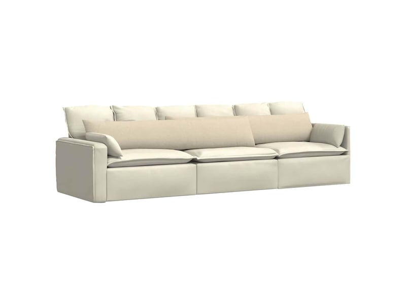  Lot de 2 coussins de canapé, coussins décoratifs tissu crème 200 x 40 cm cf58809  - Conforama C