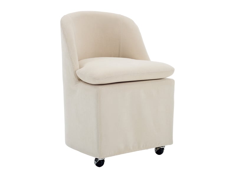 Chaise de salle à manger à roulettes 360° en chenille, lot de 2 evryae  - Conforama A