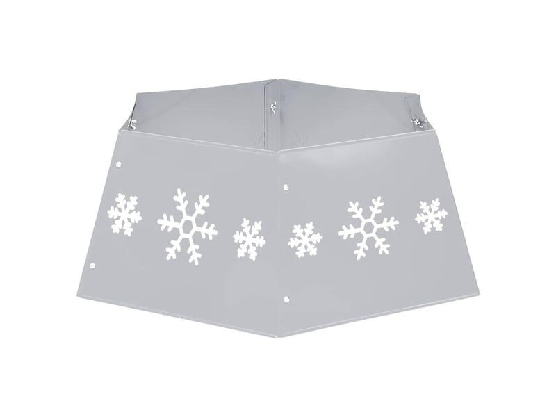  Jupe de sapin de noël argenté et blanc ø68x25 cm  - Conforama E