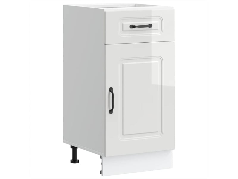  Meuble de rangement, armoire de cuisine kalmar blanc brillant bois ingénierie  - Conforama A