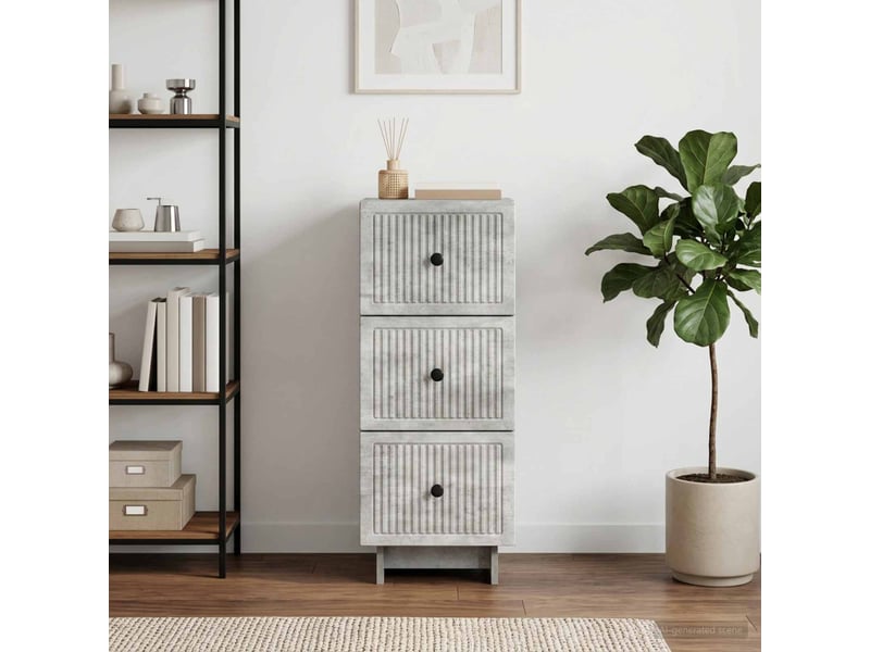  Armoire de rangement bureau, armoire à tiroirs gris béton 33 x 34,5 x 90 cm shl6134  - Conforama D