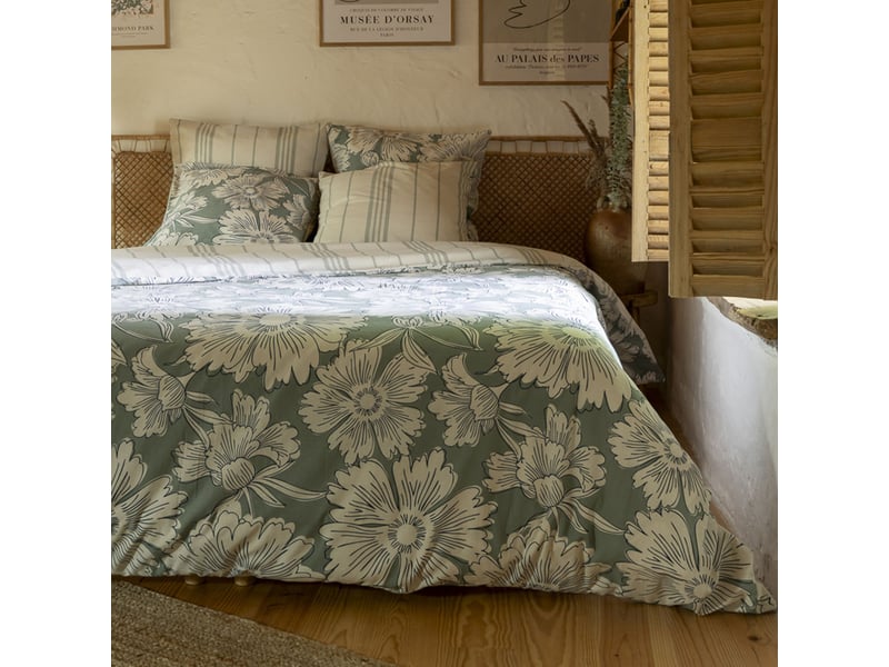  Parure de lit 240x220  coton à fleurs terre de nuit provence  - Conforama A