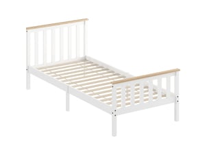 Lit simple 90x200 cm DESVIAE coloris blanc
