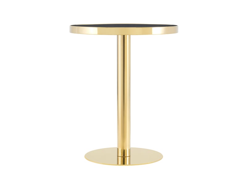 Table d'appoint ronde 59.5 x 59.5 cm en mdf noir et or - Conforama A