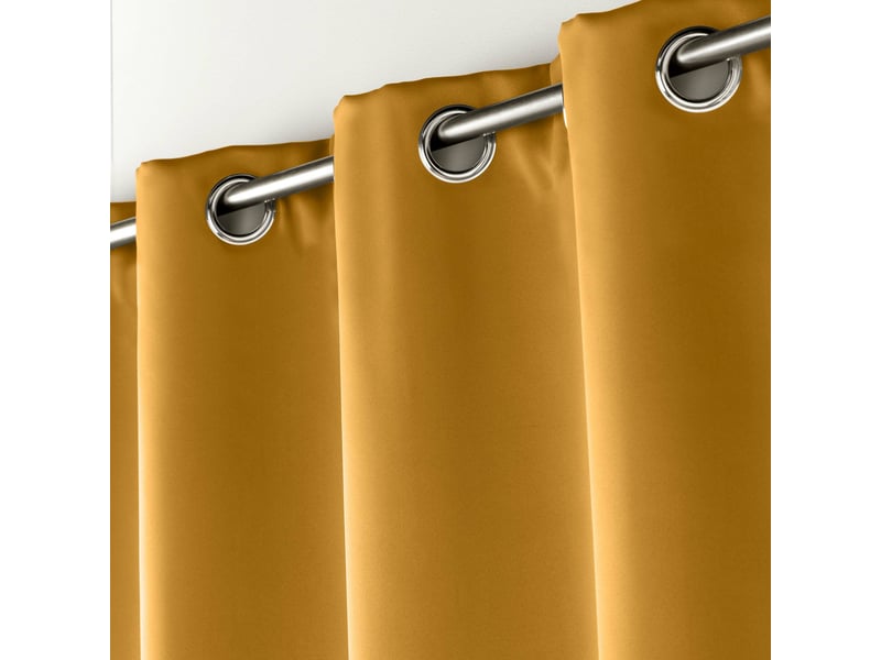  Lot de 2 rideaux à œillets grande hauteur 135 x 280 cm occultants unis occult ocre  - Conforama E