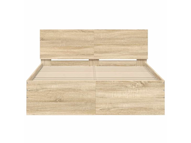  Lit double- lit adulte -  cadre de lit sans matelas chêne sonoma 120x190 cm  - Conforama D