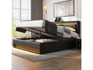 Lit coffre 140x190 cm <strong></strong>  <strong></strong> coloris noir
