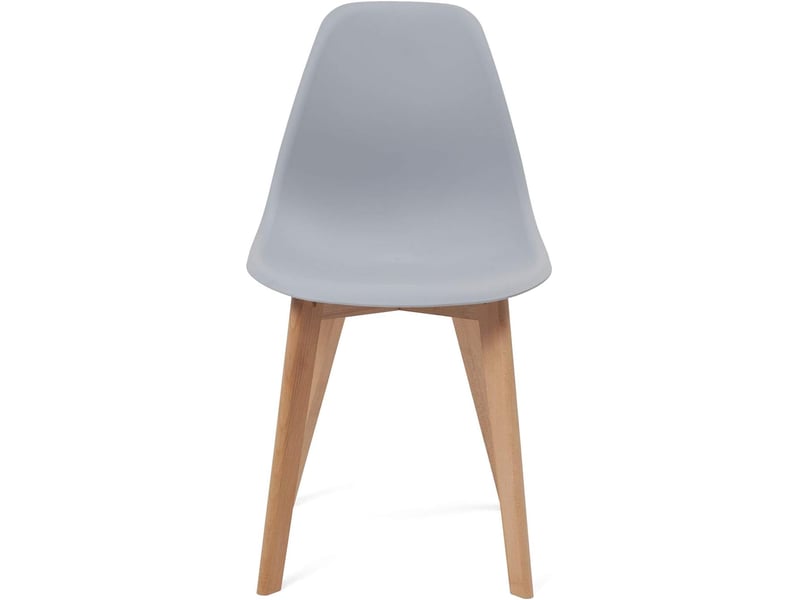  Lot de 4 chaises de cuisine scandinaves nao grises avec pieds en hêtre clair 651-NAO - Conforama C
