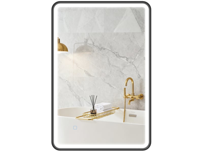  Miroir de salle de bain led tactile antibuée noir 90 x 60 cm  - Conforama B