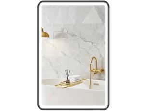 Miroir de salle de bain led tactile antibuée noir 90 x 60 cm