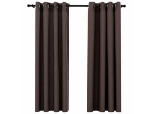 Lot de 2 rideaux occultants, rideaux black-out aspect lin avec œillets taupe 140x175cm cf44533