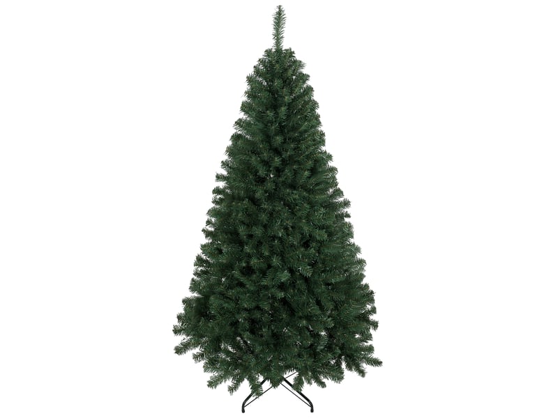  Sapin de noël artificiel de 180 cm avec 888 branches ignifugées, base métallique pliable, vert  - Conforama A