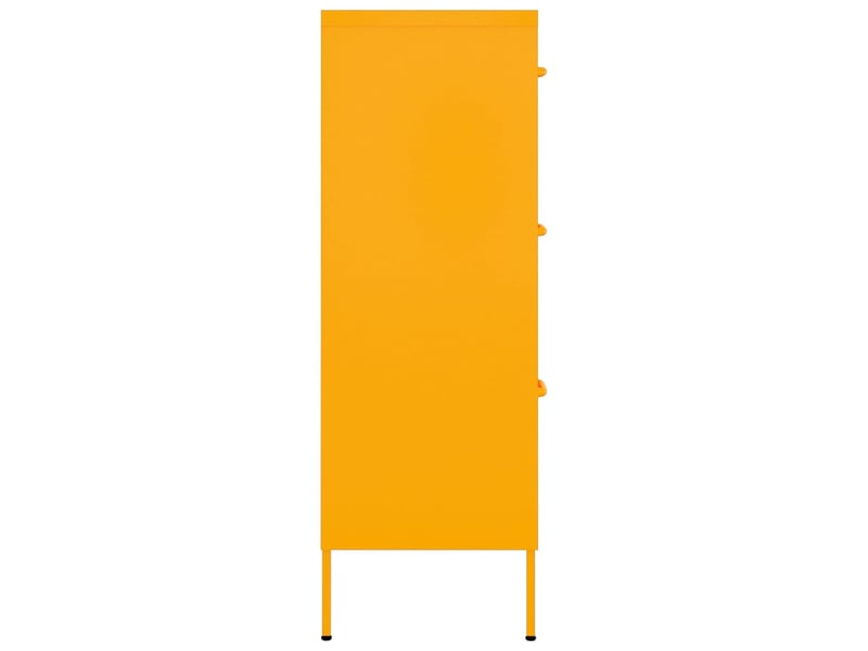  Armoire de rangement bureau, armoire à tiroirs jaune moutarde 80x35x101,5 cm acier  - Conforama D
