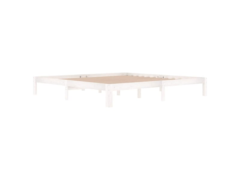  Lit double- lit adulte -  cadre de lit sans matelas blanc bois massif de pin 200x200 cm  - Conforama B