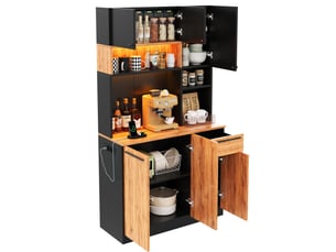 Buffet 6 porte(s) 1 tiroir(s) <strong></strong> <strong>Morn Vibe</strong> - 100 cm coloris marron