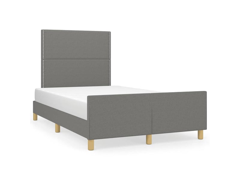  Lit double- lit adulte -  cadre de lit sans matelas gris foncé 120x190 cm tissu  - Conforama A