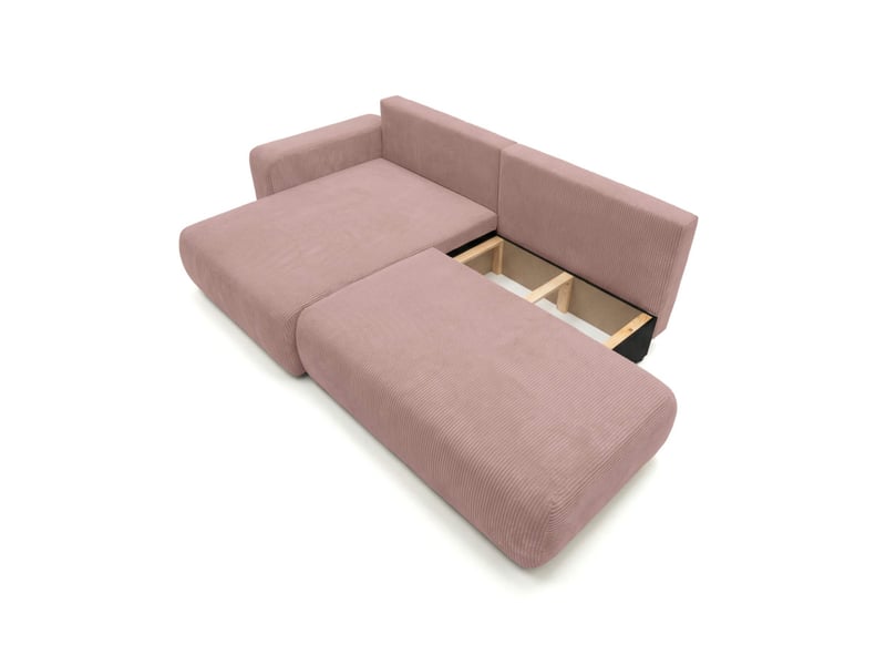 Alya - canapé d'angle max fixe et convertible 5 places en velours côtelé - Conforama E