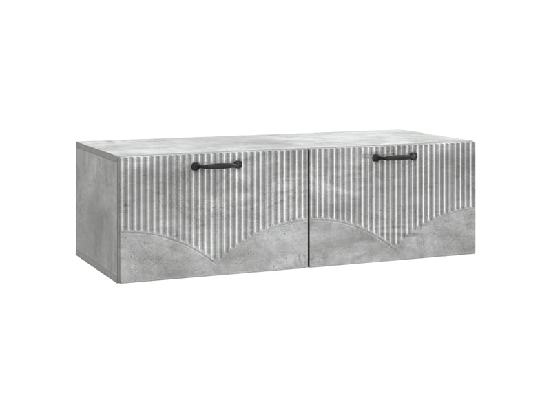  Meuble tv - banc tv - meuble de rangement mural gris béton 98 x 41 x 30 cm bois d'ingénierie  - Conforama A