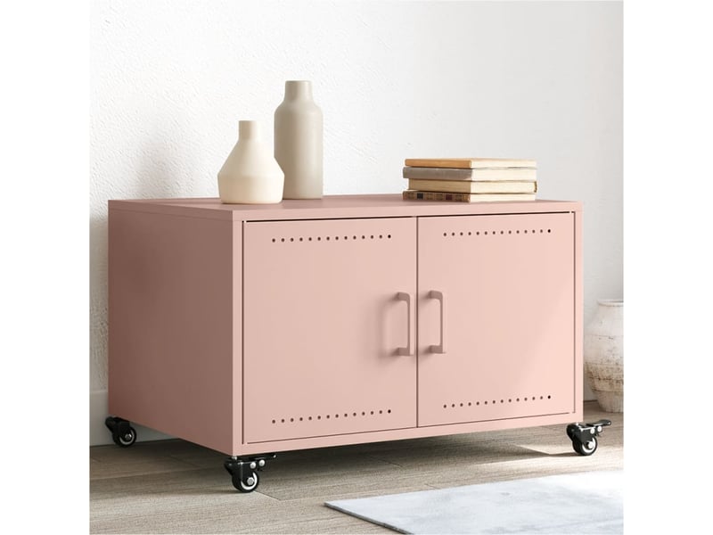  Table basse - table de salon - table à thé rose 68x50x43,5 cm acier  - Conforama B