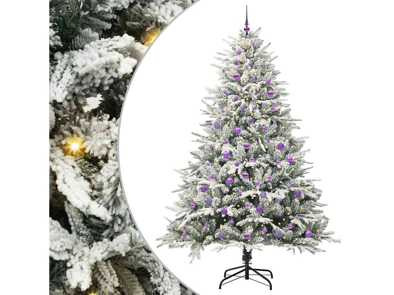 Sapin de noël, arbre de noël artificiel pré-éclairé avec ensemble de boules cf61638 - Conforama A