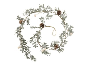 Guirlande de noël en plastique feuillage et pommes de pin 110 cm