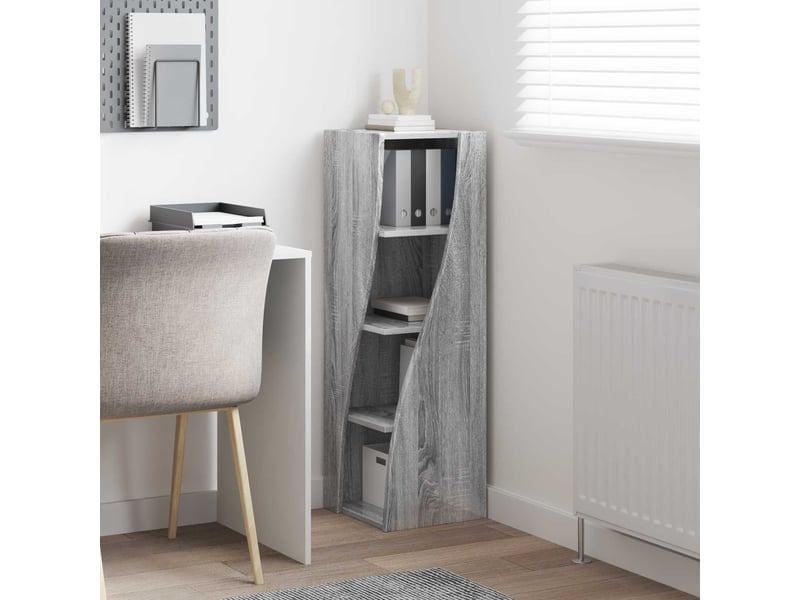  Meuble d'angle, meuble de rangement salon 32x32x102cm bois d'ingénierie gris sonoma  - Conforama D
