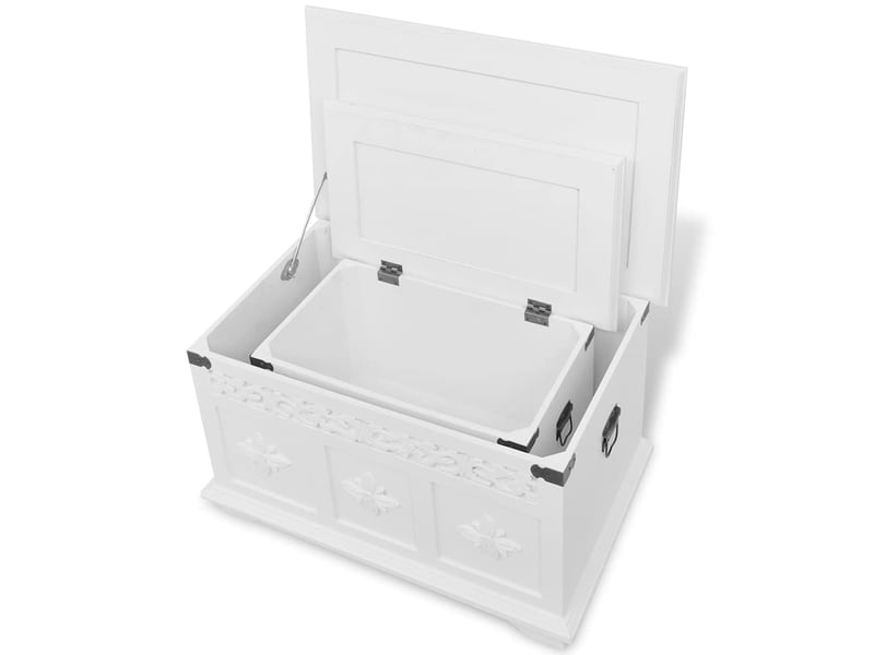 Ensemble de deux coffres de rangement blanc  - Conforama D