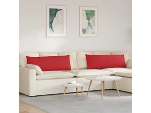 Lot de 2 coussins de canapé, coussins décoratifs tissu rouge 120 x 40 cm cf58939