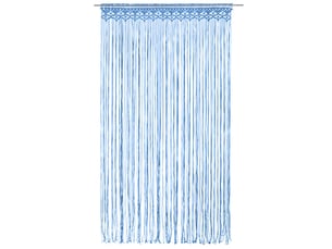 Rideau en macramé, rideau de porte bleu 140x240 cm coton cf43862