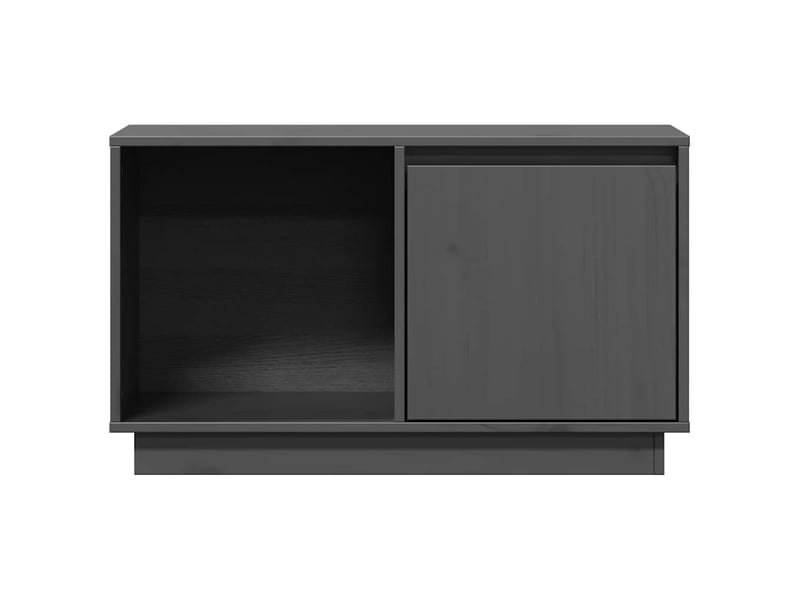  Meuble tv - banc tv - meuble de rangement gris 74x35x44 cm bois de pin massif  - Conforama D