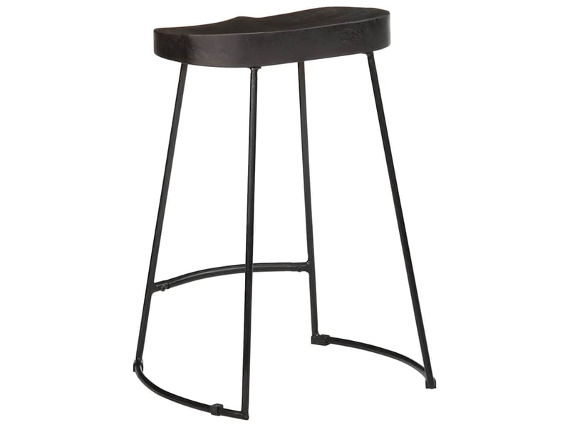  Lot de 2 tabouret de bar, chaise de bar noir 45x40x62 cm bois manguier massif  - Conforama D