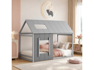 Lit cabane 90x200 cm TCQPZ coloris gris