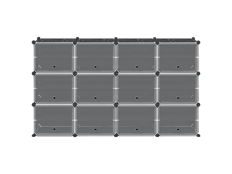  Cubes de rangement 12 pcs avec portes noir pp shl4718  - Conforama D