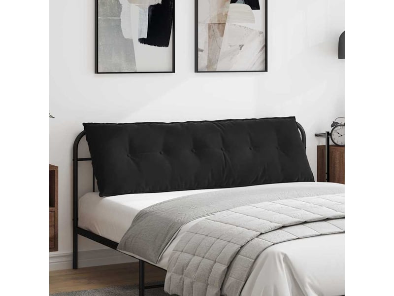 Coussin de dos, coussin de dossier noir 160 x 50 cm tissu en velours côtelé cf54828 - Conforama B