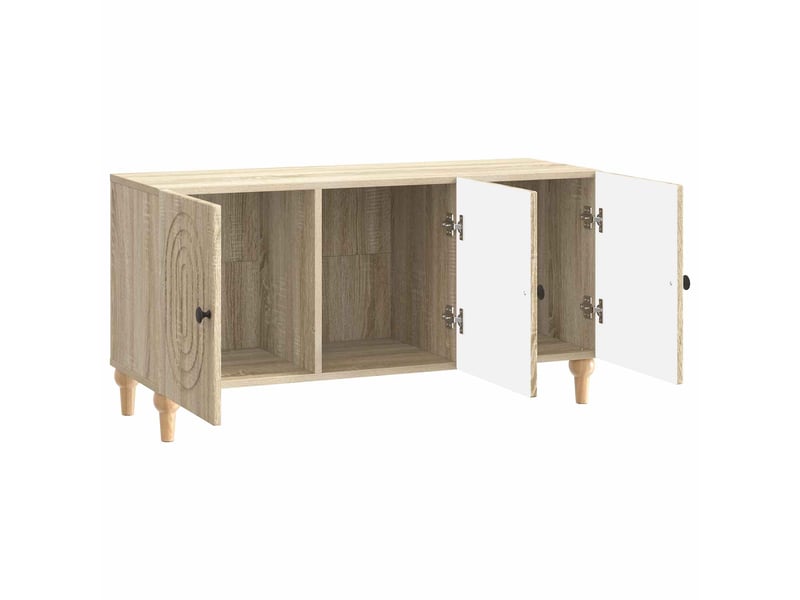  Meuble tv - banc tv - meuble de rangement 99 x 34,5 x 50 cm chêne sonoma bois d'ingénierie  - Conforama E
