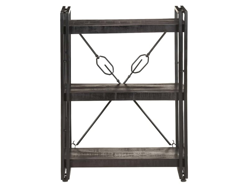  Bibliothèque à 3 niveaux, armoire à livres 60x30x80 cm bois de manguier massif  - Conforama A
