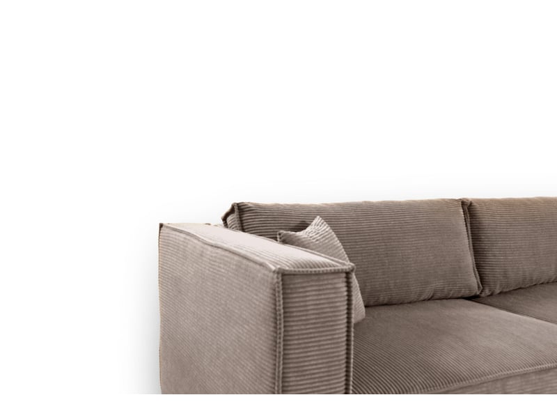  Canapé d'angle convertible en velours côtelé keymon gris (poso 02)  - Conforama D
