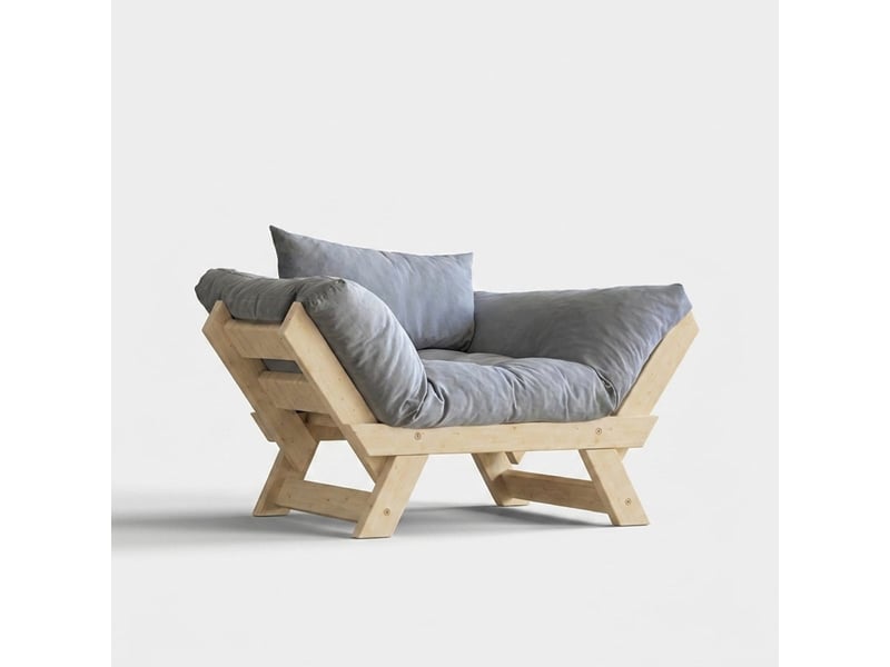  Canapé-lit elara en bois et lin imperméable - gris  - Conforama A