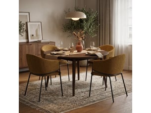 Lot de 2 chaises rembourrées en tissu bouclette easy-clean duna - jaune