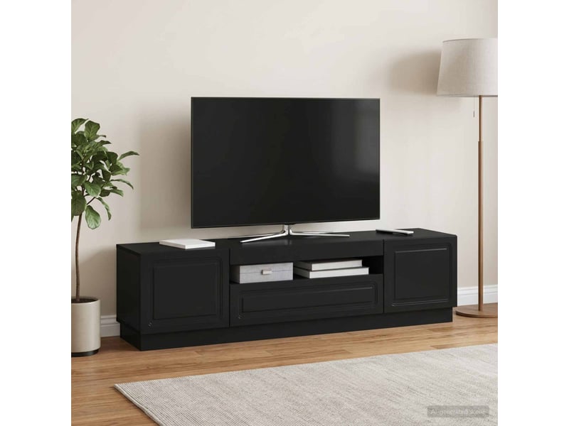  Meuble tv - banc tv - meuble de rangement led noir bois d'ingénierie  - Conforama B