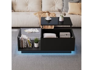 Table basse rectangulaire coloris noir <strong></strong> <strong></strong> - 50 cmx100 cm