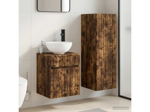 Ensemble de mobilier de salle de bain 2 pcs chêne fumé shl861