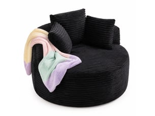 Fauteuil fixe CHICFURN  Velours côtelé noir vendu A l'unité